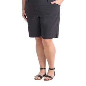 Hilary Radley Black and White Patterned Bermudas